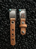 Custom silver/leather Apple Watch band