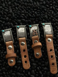 Custom silver/leather Apple Watch band