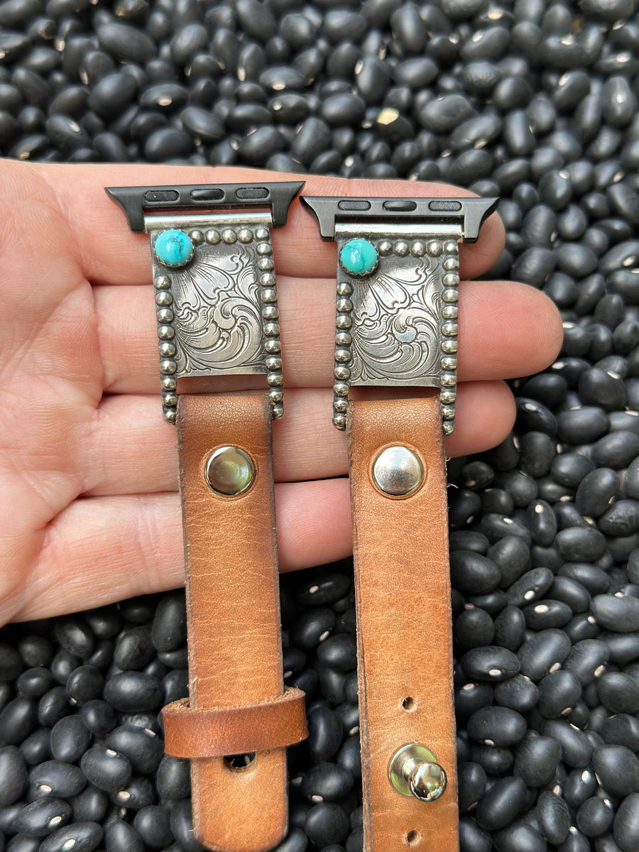 Handmade Leather Leather Western Apple Watch Band Western Tooled