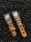 Custom silver/leather Apple Watch band