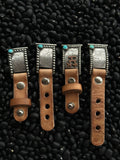 Custom silver/leather Apple Watch band