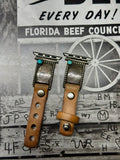 Custom silver/leather Apple Watch band