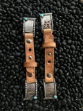 Custom silver/leather Apple Watch band
