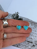 Turquoise Heart Studs