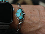 Turquoise and handmade chain bracelet