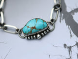 Turquoise and handmade chain bracelet
