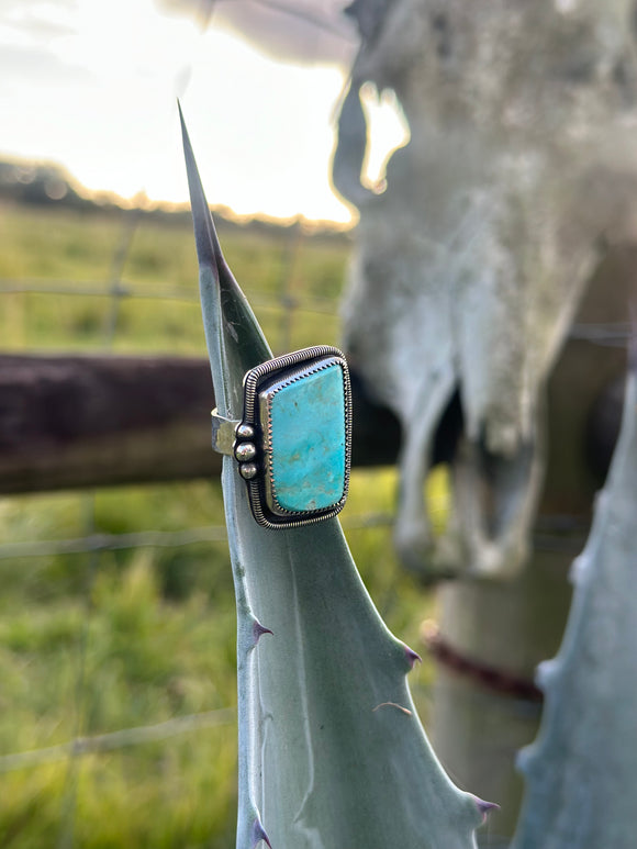 Kingman turquoise square ring