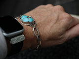 Turquoise and handmade chain bracelet