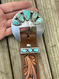 Turquoise Steel buckle set