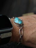 Turquoise and handmade chain bracelet