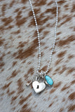 Heart lock & key necklace