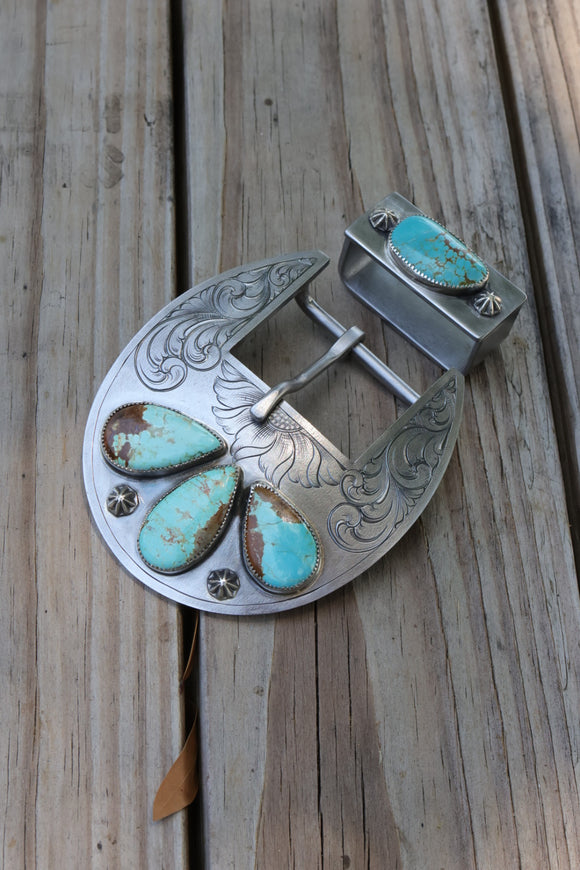 Number 8 engraved buckle