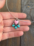 Heart omega necklace