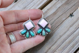 Pink Conch shell hook earrings