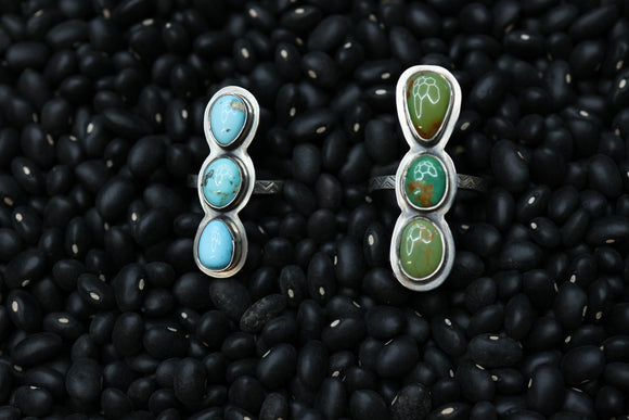 The Tres Turquoise rings