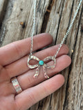 Hammered bow necklace