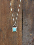 Dainty square pendant necklace