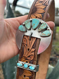 Turquoise Steel buckle set