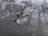 Engraved heart toggle necklace