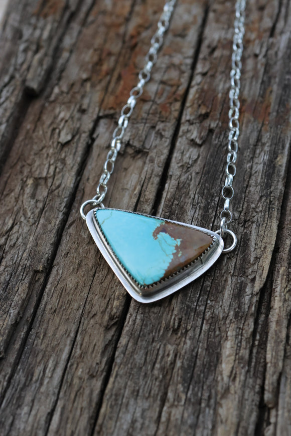 Triangle solitary stone necklace