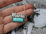 Turquoise bar mama necklace