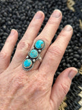 Sonoran triple stone ring