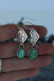 Engraved Diamond Sonoran drop earrings