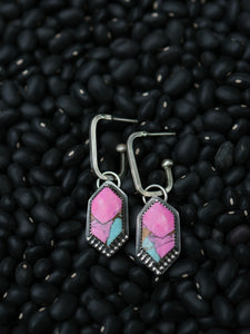 Cotton candy dangle earrings