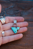 Glacier Blue triangle pendant
