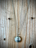 Silver pearl ball chain necklace