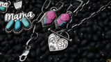 Engraved heart toggle necklace