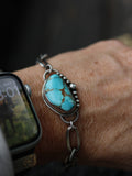 Turquoise and handmade chain bracelet