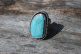 Hammered band statement ring