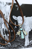 Leather lace pendant necklace
