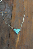Glacier Blue triangle necklace