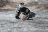 Hammered band statement ring