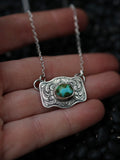 Engraved buckle necklace