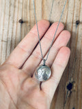 Silver pearl ball chain necklace