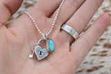 Heart lock & key necklace