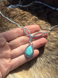 Western stitch turquoise necklace