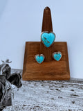 Turquoise Heart Studs