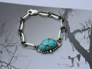 Turquoise and handmade chain bracelet