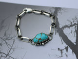 Turquoise and handmade chain bracelet