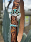 Turquoise Steel buckle set