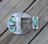 Number 8 engraved buckle