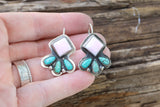 Pink Conch shell hook earrings