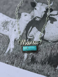Turquoise bar mama necklace