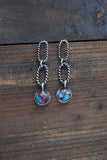 Pink Dahlia chain earrings