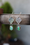 Engraved Diamond Sonoran drop earrings
