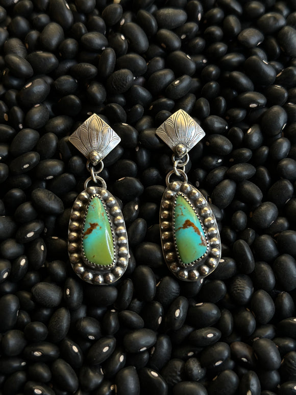 Kingman Polychrome turquoise earrings